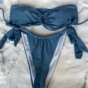 Nasty Gal Strapless Bikini, Bottom is high waisted.